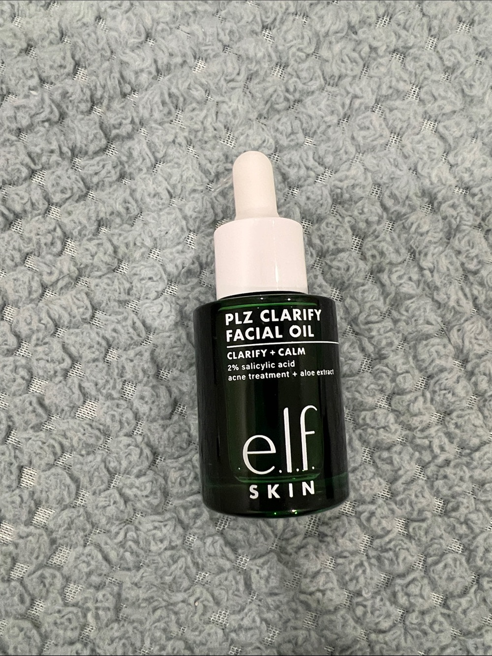 ELF PLZ Clarify Facial Oil — Green and White Bottle